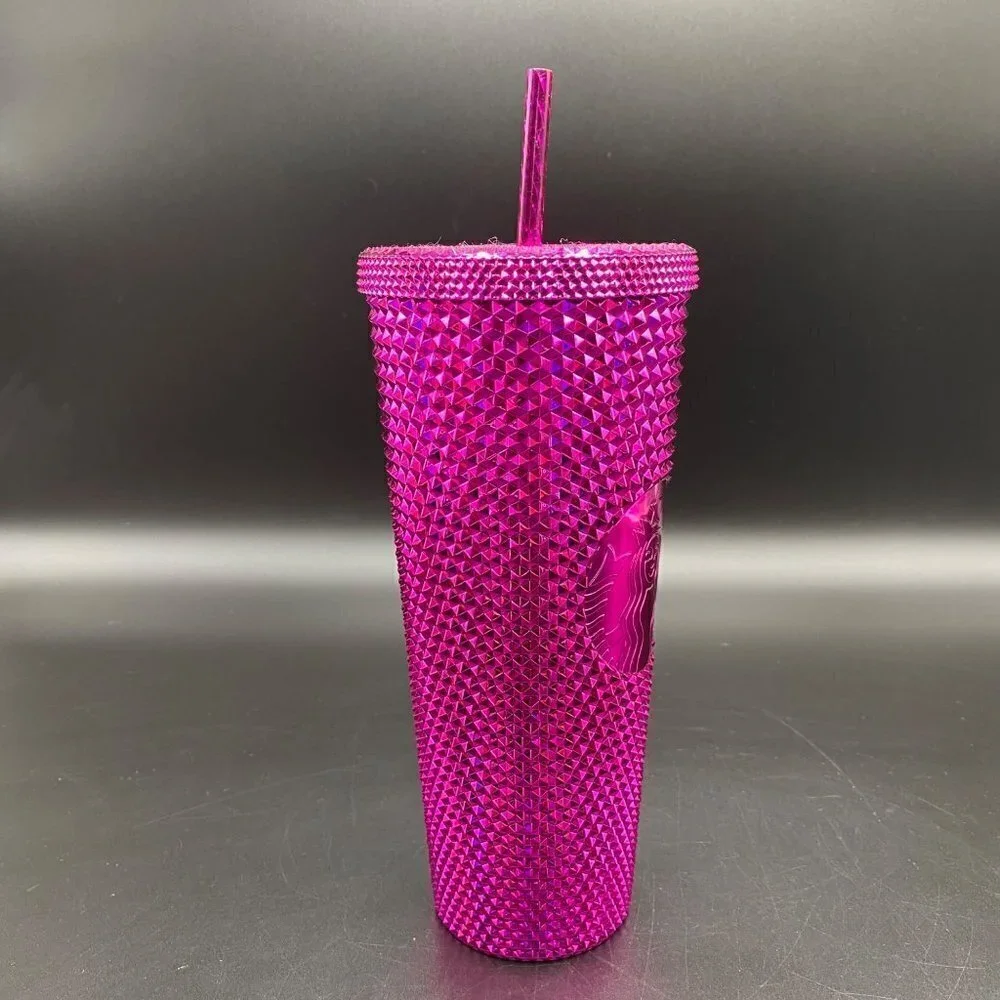 2021 Starbucks Sangria Pink Chrome Studded Venti 24oz Tumbler